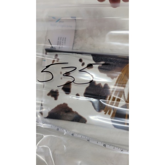 Handcrafted Fuax Leather Cow Print Coin Purse - Picture 3 of 7